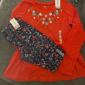 Girl Floral Leggings Set